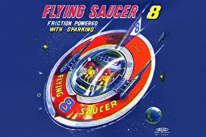 Asteroid Prints: Flying Saucer 8, Robots, ray guns & rocket ships