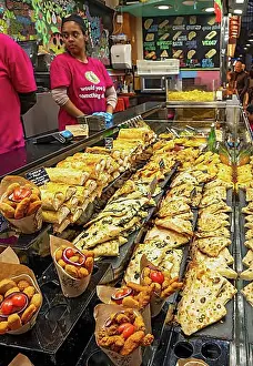 Close View Prints: Food displayed at La Boqueria market, Barcelona, Spain, Europe
