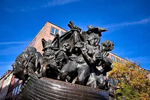 Historic Centre Prints: Fool's ship fountain, fountain sculpture
