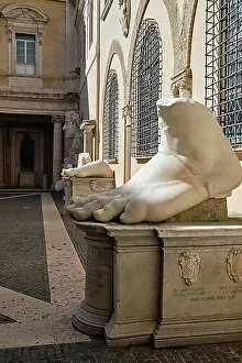 Culture Prints: Foot of the colossal statue of Emperor Constantine in the Palace of the Conservators