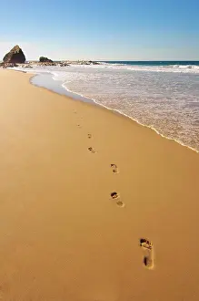 Footprints Prints: Footprints in the sand at waters edge at Elephant Rock