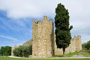 Umbria Prints: The Fortress. Polvese Island. Trasimeno Lake. Umbria. Italy