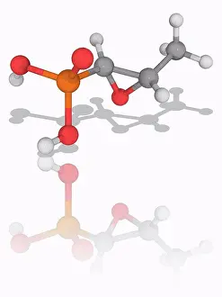 Matter Prints: Fosfomycin. Molecular model of the broad-spectrum antibiotic fosfomycin (C3)