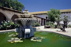 Arcade Prints: Fountain in the courtyard of a church