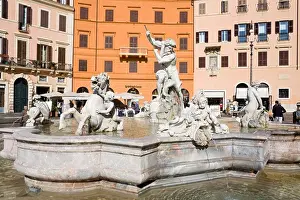 Fountain Prints: Fountain in Piazza Navona, Rome, Italy, Europe