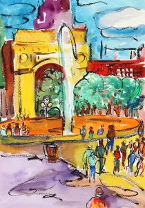 Richard Prints: Fountain, Washington Square Park