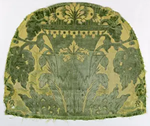 Silk Prints: Fragment, Medium: silk, metallic thread Technique: ciselé voided satin velvet