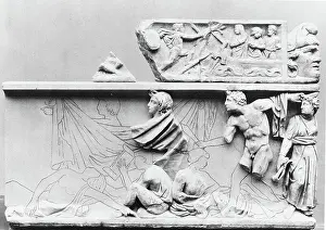 Originally Prints: Fragmentary marble sarcophagus with scenes from the Oresteia mid-2nd century A