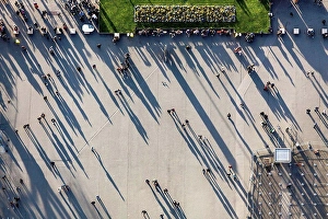 Aerial Prints: France, Ile-de-France, Paris, aerial top view of people next to the Eiffel tower