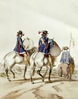 Soldiers Prints: France. Musketeers of theking Louis XIII