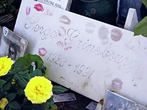 Grave Prints: France, Paris, 14th, Montparnasse cemetery, focus on the grave of Serge Gainsbourg