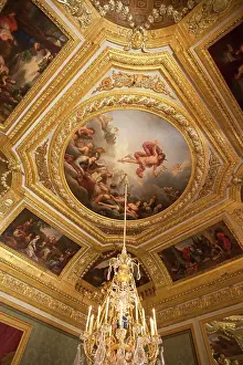 Castles Prints: France, Paris, Versailles, Palace de Versailles, The Queen's Noble Salon