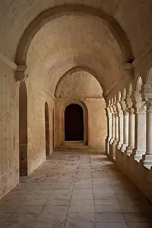 Symbolic Pictures Prints: France, Provence. Senanque Abbey corridor detail