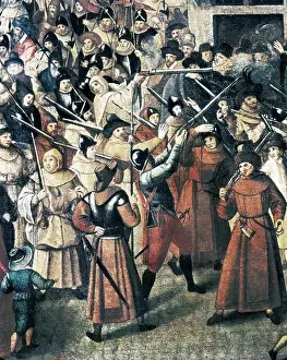 French Woman Prints: France. Wars of Religion. Procession of the Holy League in Paris (February 4)