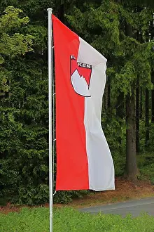 Symbolic Pictures Prints: Franconian flag, district of Kronach, Upper Franconia, Bavaria, Germany, Europe