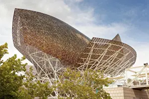 Supported Prints: Frank Gehry's bronze fish sculpture, Port Olimpic, Barcelona, Spain