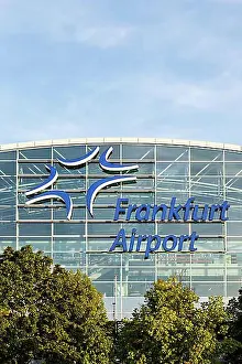 Aviation Prints: Frankfurt Airport Logo Fraport at Terminal 2 at Frankfurt Airport, Germany, Europe