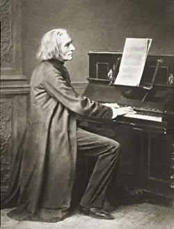 Music Prints: Franz Liszt (1811-1886), Pianist & Composer 1869 Edgar Hanfstaengl Photograph