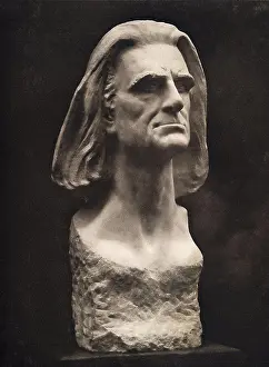 Marble Prints: Franz Liszt Portrait Bust 1885 Max Klinger (1857-1920 German) Marble Gewandhaus