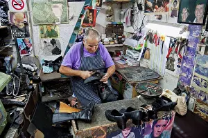 Maltese Prints: Freddie Caruana, Shoe Maker And Repairer On St. Paul Street, Rabat, Malta