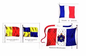 Colonies Prints: French national and colonial flags 1914