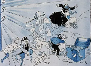 1907 Prints: French satirical Illustration, depicting moral decadence. 1907