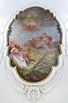 Frescoes Prints: Fresco in the Modignani Palace. Lodi. Italy