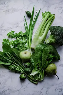 Assortment Prints: Fresh green food, variety of vegetables