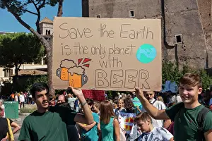 Global Prints: Every Friday skrike. FridaysForFuture movement inspired by Swedish teenager Greta Thunberg