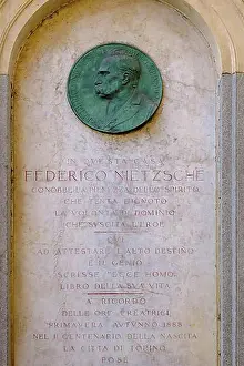 Memorials Prints: Friedrich Nietzsche Monument, Turin, Piedmont, Italy, Europe