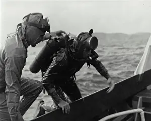 Water Vehicle Prints: Frogmen wearing scuba masks