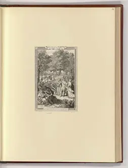 Story Prints: Frontispiece copper engraving and etching by Bernard Picart for Dialogues of the Dead