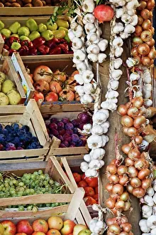 Diverse Prints: Fruit and Vegetable Stand Near Komin, Croatia