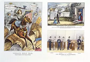 Large Group Of People Prints: Fruits of Temperance - The Progress of Intemperance Currier & Ives