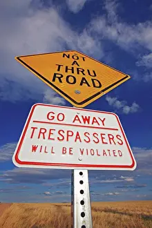Separation Prints: A funny sign stating the trespassers will be violated