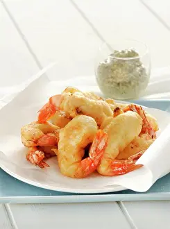 Seafood Prints: Gamberi in pastella con tartara (baked prawns with tartare sauce, Italy)