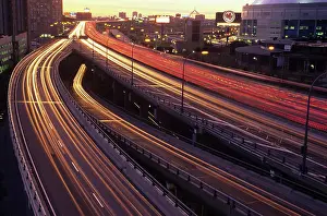 Skyscraper Prints: Gardiner Expressway at night, Toronto, Ontario, Canada