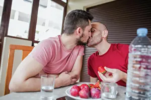 Mixed Prints: Gay couple eating strawberries