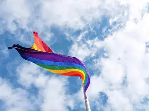 Lgbt Prints: The gay pride flag is blowing in the wind
