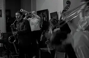 Gigs Prints: GDR, Berlin, 26.2.1988, Jazzfest at the HdjT (from left to right) Manfred Schulze