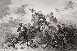 Fight Prints: General Lyons charge at the Battle of Wilsons Creek Missouri 1861 in which he was killed