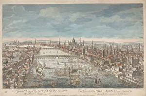 General View Prints: General View City London Next River Thames Eighteenth Century