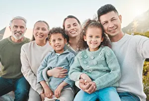 Selfie Prints: Generations, family and outside for selfie with smile at home for social media and profile picture in Brazil