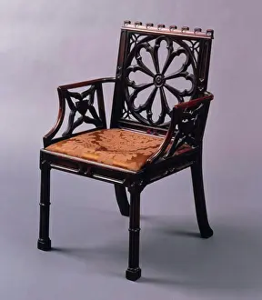 George Prints: George III Mahgany Gothic Open Armchair in the manner of Robert Manwaring Antiques Christie's