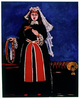Painter Prints: Georgian woman with a tambourine