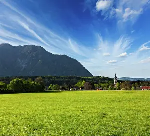 Alps Prints: German countryside and village. Bavaria, Germany