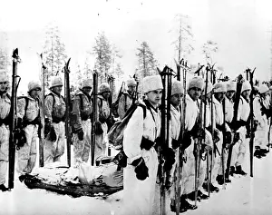 Finland Prints: German Soldiers Taught Skiing In Finland These German Soldiers are lined up