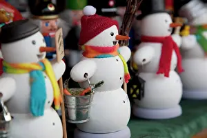 Snowman Prints: Germany, Baden Wurttemberg, Ludwigsburg, Christmas Market - Christmas decorations
