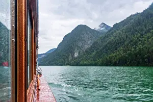 Alps Prints: Germany, Bavaria, Historic electric ferry on Koenigsee