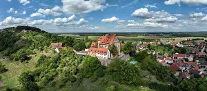 Bird´´s Eye View Prints: Germany, Bavaria, Spalt, Aerial panorama of clouds over Wernfels Castle